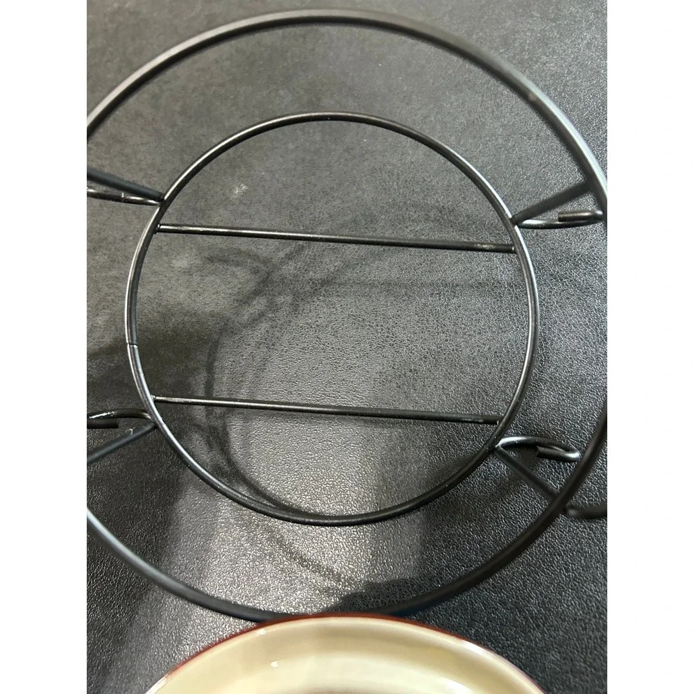 Temptations Mini Casserole Dishes SET/2 Striped Floral Lids & Wire Racks 9 oz‎